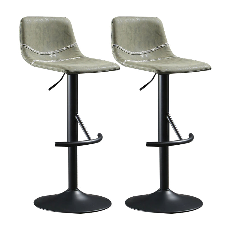 Modern Metal Dining Kitchen Room Armless Stool Low Back Bar Stool Green 2 Piece Set Clearhalo 'Bar Furniture' 'Bar Stools' 'bar_stools' 'furn' 'furn_bar_stools' 'Furniture' 'furniture_bar_stools' 'Kitchen & Dining Furniture' 4745089