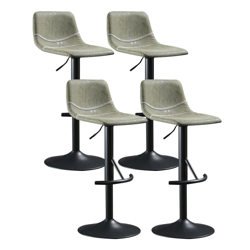 Modern Metal Dining Kitchen Room Armless Stool Low Back Bar Stool Green 4 Piece Set Clearhalo 'Bar Furniture' 'Bar Stools' 'bar_stools' 'furn' 'furn_bar_stools' 'Furniture' 'furniture_bar_stools' 'Kitchen & Dining Furniture' 4745090