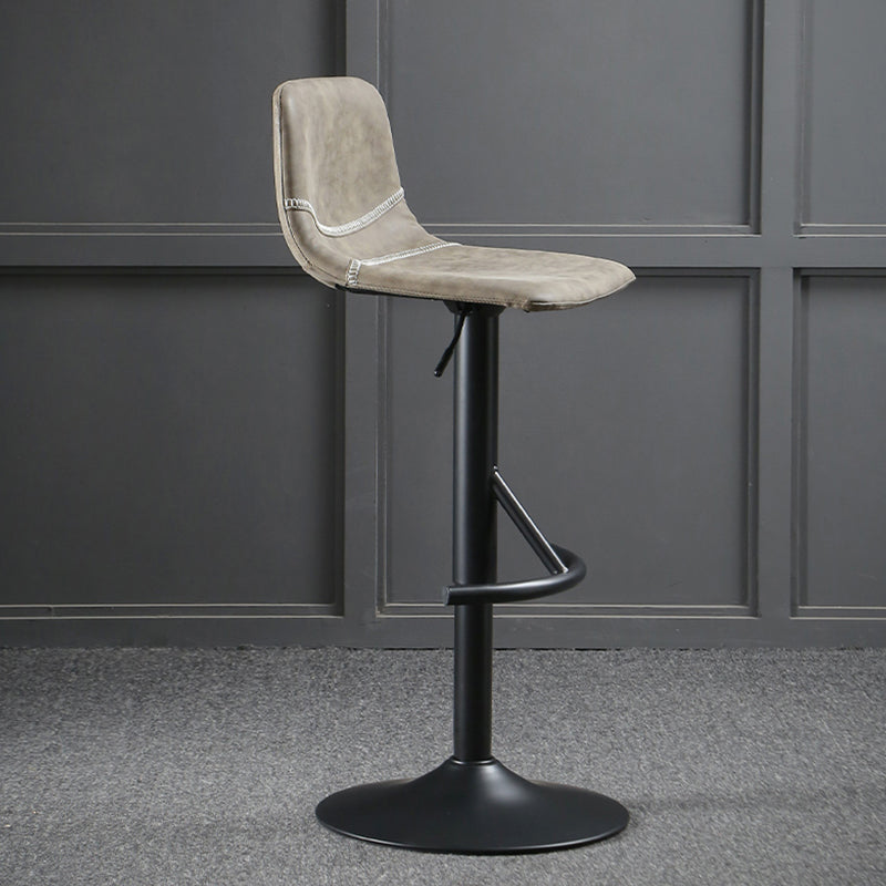 Modern Metal Dining Kitchen Room Armless Stool Low Back Bar Stool Dark Gray 1 Piece Clearhalo 'Bar Furniture' 'Bar Stools' 'bar_stools' 'furn' 'furn_bar_stools' 'Furniture' 'furniture_bar_stools' 'Kitchen & Dining Furniture' 4745093