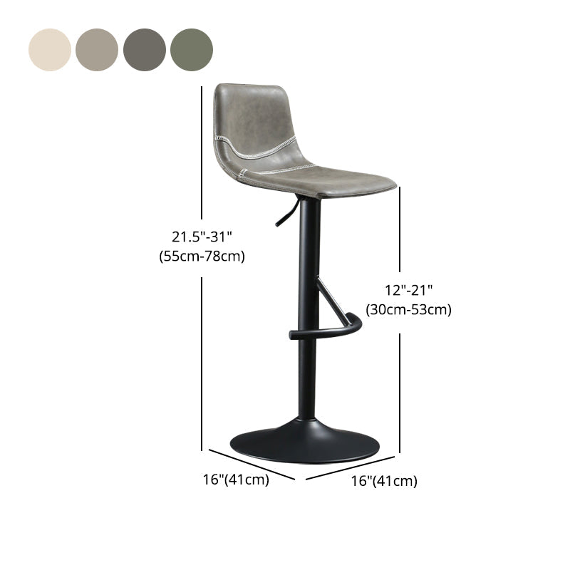 Modern Metal Dining Kitchen Room Armless Stool Low Back Bar Stool Clearhalo 'Bar Furniture' 'Bar Stools' 'bar_stools' 'furn' 'furn_bar_stools' 'Furniture' 'furniture_bar_stools' 'Kitchen & Dining Furniture' 4745105