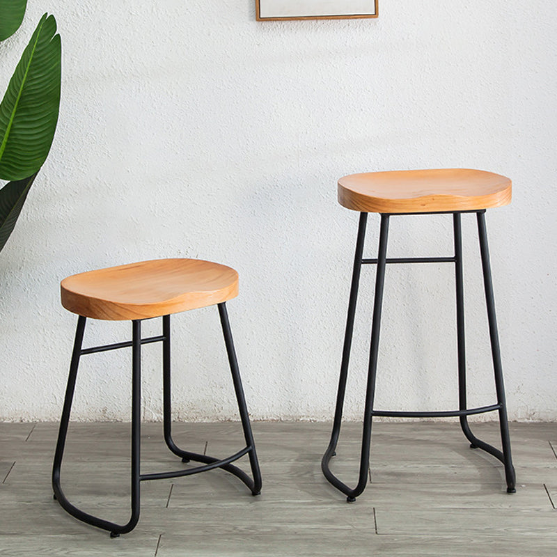 Modern Style Backless Bar-stool Saddle Seat Bar Stool with Metal Legs Clearhalo 'Bar Furniture' 'Bar Stools' 'bar_stools' 'furn' 'furn_bar_stools' 'Furniture' 'furniture_bar_stools' 'Kitchen & Dining Furniture' 4745106