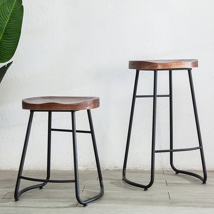Modern Style Backless Bar-stool Saddle Seat Bar Stool with Metal Legs Clearhalo 'Bar Furniture' 'Bar Stools' 'bar_stools' 'furn' 'furn_bar_stools' 'Furniture' 'furniture_bar_stools' 'Kitchen & Dining Furniture' 4745109