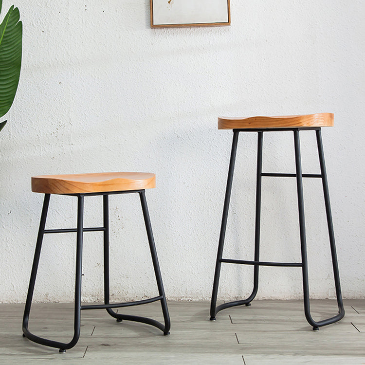 Modern Style Backless Bar-stool Saddle Seat Bar Stool with Metal Legs Clearhalo 'Bar Furniture' 'Bar Stools' 'bar_stools' 'furn' 'furn_bar_stools' 'Furniture' 'furniture_bar_stools' 'Kitchen & Dining Furniture' 4745111