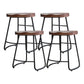 Modern Style Backless Bar-stool Saddle Seat Bar Stool with Metal Legs Walnut 4 Piece Set Clearhalo 'Bar Furniture' 'Bar Stools' 'bar_stools' 'furn' 'furn_bar_stools' 'Furniture' 'furniture_bar_stools' 'Kitchen & Dining Furniture' 4745112