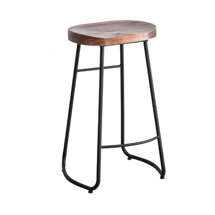 Modern Style Backless Bar-stool Saddle Seat Bar Stool with Metal Legs Clearhalo 'Bar Furniture' 'Bar Stools' 'bar_stools' 'furn' 'furn_bar_stools' 'Furniture' 'furniture_bar_stools' 'Kitchen & Dining Furniture' 4745115