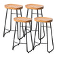 Modern Style Backless Bar-stool Saddle Seat Bar Stool with Metal Legs Wood 4 Piece Set Clearhalo 'Bar Furniture' 'Bar Stools' 'bar_stools' 'furn' 'furn_bar_stools' 'Furniture' 'furniture_bar_stools' 'Kitchen & Dining Furniture' 4745116