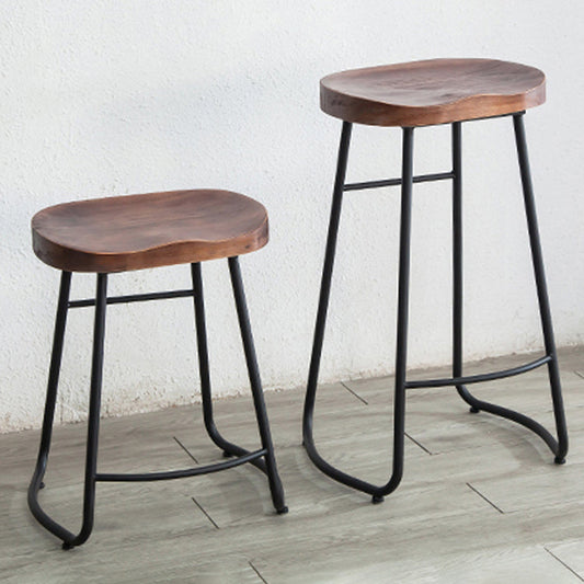 Modern Style Backless Bar-stool Saddle Seat Bar Stool with Metal Legs Clearhalo 'Bar Furniture' 'Bar Stools' 'bar_stools' 'furn' 'furn_bar_stools' 'Furniture' 'furniture_bar_stools' 'Kitchen & Dining Furniture' 4745121