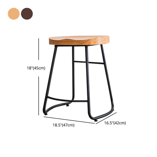 Modern Style Backless Bar-stool Saddle Seat Bar Stool with Metal Legs Clearhalo 'Bar Furniture' 'Bar Stools' 'bar_stools' 'furn' 'furn_bar_stools' 'Furniture' 'furniture_bar_stools' 'Kitchen & Dining Furniture' 4745122