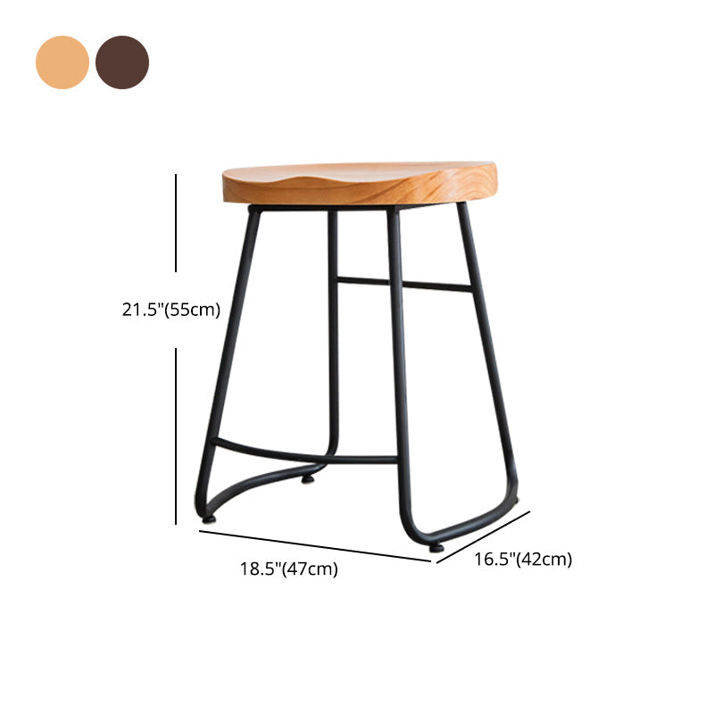Modern Style Backless Bar-stool Saddle Seat Bar Stool with Metal Legs Clearhalo 'Bar Furniture' 'Bar Stools' 'bar_stools' 'furn' 'furn_bar_stools' 'Furniture' 'furniture_bar_stools' 'Kitchen & Dining Furniture' 4745123