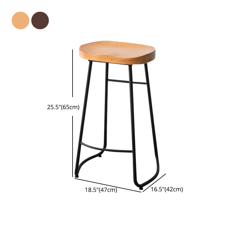 Modern Style Backless Bar-stool Saddle Seat Bar Stool with Metal Legs Clearhalo 'Bar Furniture' 'Bar Stools' 'bar_stools' 'furn' 'furn_bar_stools' 'Furniture' 'furniture_bar_stools' 'Kitchen & Dining Furniture' 4745124