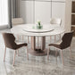1/4/5/7 Pieces Dining Chairs Set Round Dining Table Set with Sintered Stone Top 5 Pieces: Table, 4 Chairs Clearhalo 'Dining Room Sets' 'Dining Tables & Seating' 'dining_room_set' 'furn' 'furn_dining_room_set' 'Furniture' 'furniture_dining_room_set' 'Kitchen & Dining Furniture' 4745129