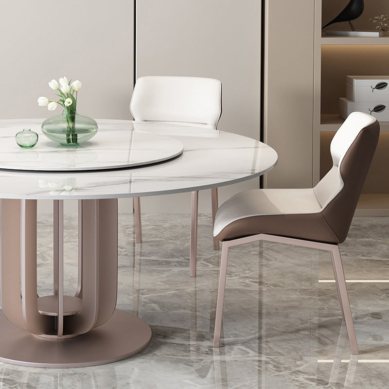 1/4/5/7 Pieces Dining Chairs Set Round Dining Table Set with Sintered Stone Top Clearhalo 'Dining Room Sets' 'Dining Tables & Seating' 'dining_room_set' 'furn' 'furn_dining_room_set' 'Furniture' 'furniture_dining_room_set' 'Kitchen & Dining Furniture' 4745130