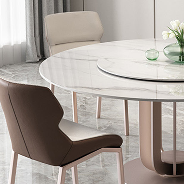 1/4/5/7 Pieces Dining Chairs Set Round Dining Table Set with Sintered Stone Top Clearhalo 'Dining Room Sets' 'Dining Tables & Seating' 'dining_room_set' 'furn' 'furn_dining_room_set' 'Furniture' 'furniture_dining_room_set' 'Kitchen & Dining Furniture' 4745135
