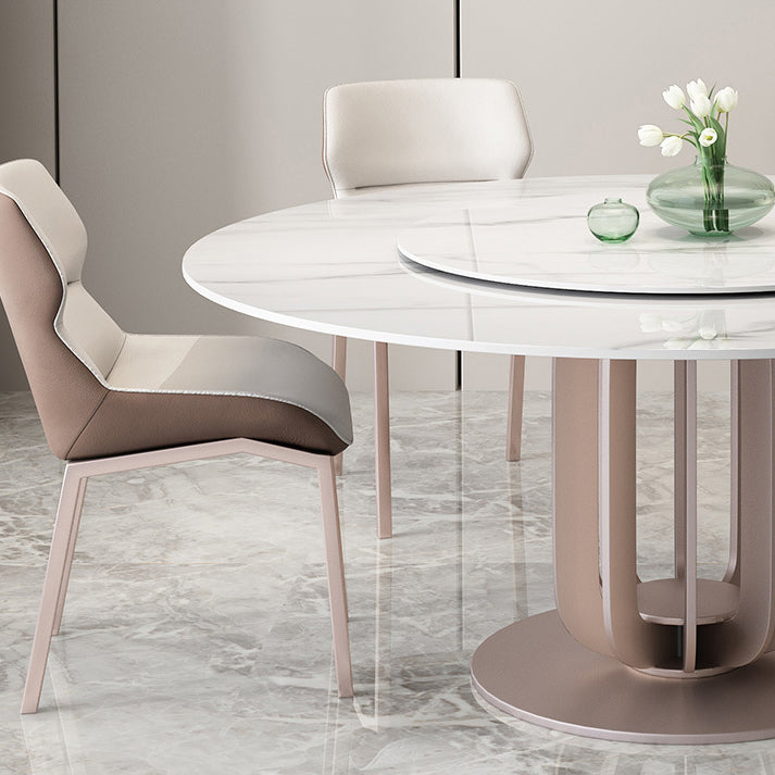 1/4/5/7 Pieces Dining Chairs Set Round Dining Table Set with Sintered Stone Top Clearhalo 'Dining Room Sets' 'Dining Tables & Seating' 'dining_room_set' 'furn' 'furn_dining_room_set' 'Furniture' 'furniture_dining_room_set' 'Kitchen & Dining Furniture' 4745136