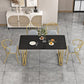 Glam 1/4/5/7 Pieces Dining Set Rectangle Stone Dining Table for Kitchen 5 Pieces: Table, 4 Chairs Clearhalo 'Dining Room Sets' 'Dining Tables & Seating' 'dining_room_set' 'furn' 'furn_dining_room_set' 'Furniture' 'furniture_dining_room_set' 'Kitchen & Dining Furniture' 4745142