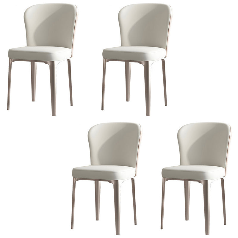 1/4/5/7 Pieces Luxury Dining Set Sintered Stone Dining Table with Leather Chairs 4 White Chairs Clearhalo 'Dining Room Sets' 'Dining Tables & Seating' 'dining_room_set' 'furn' 'furn_dining_room_set' 'Furniture' 'furniture_dining_room_set' 'Kitchen & Dining Furniture' 4745157