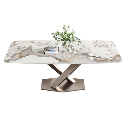 1/4/5/7 Pieces Luxury Dining Set Sintered Stone Dining Table with Leather Chairs Clearhalo 'Dining Room Sets' 'Dining Tables & Seating' 'dining_room_set' 'furn' 'furn_dining_room_set' 'Furniture' 'furniture_dining_room_set' 'Kitchen & Dining Furniture' 4745161