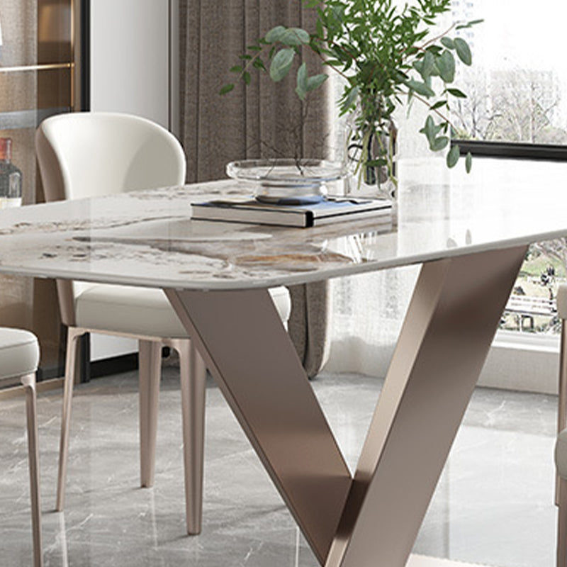 1/4/5/7 Pieces Luxury Dining Set Sintered Stone Dining Table with Leather Chairs Clearhalo 'Dining Room Sets' 'Dining Tables & Seating' 'dining_room_set' 'furn' 'furn_dining_room_set' 'Furniture' 'furniture_dining_room_set' 'Kitchen & Dining Furniture' 4745163