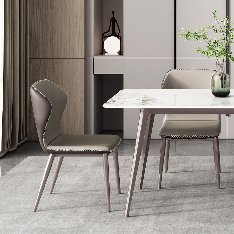 Modern 1/3/4/5/7 Pieces Dinette Set with White Sintered Stone Rectangle Dining Table Set Clearhalo 'Dining Room Sets' 'Dining Tables & Seating' 'dining_room_set' 'furn' 'furn_dining_room_set' 'Furniture' 'furniture_dining_room_set' 'Kitchen & Dining Furniture' 4745178