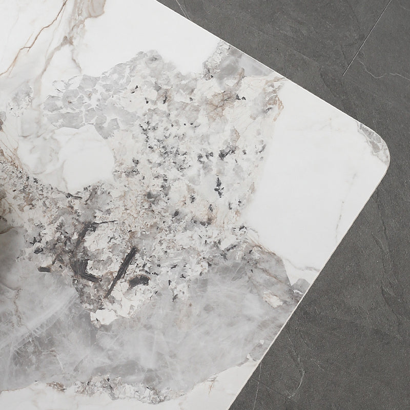 Modern 1/3/4/5/7 Pieces Dinette Set with White Sintered Stone Rectangle Dining Table Set Clearhalo 'Dining Room Sets' 'Dining Tables & Seating' 'dining_room_set' 'furn' 'furn_dining_room_set' 'Furniture' 'furniture_dining_room_set' 'Kitchen & Dining Furniture' 4745179