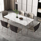 Modern 1/3/4/5/7 Pieces Dinette Set with White Sintered Stone Rectangle Dining Table Set Clearhalo 'Dining Room Sets' 'Dining Tables & Seating' 'dining_room_set' 'furn' 'furn_dining_room_set' 'Furniture' 'furniture_dining_room_set' 'Kitchen & Dining Furniture' 4745183