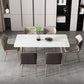 Modern 1/3/4/5/7 Pieces Dinette Set with White Sintered Stone Rectangle Dining Table Set Clearhalo 'Dining Room Sets' 'Dining Tables & Seating' 'dining_room_set' 'furn' 'furn_dining_room_set' 'Furniture' 'furniture_dining_room_set' 'Kitchen & Dining Furniture' 4745184