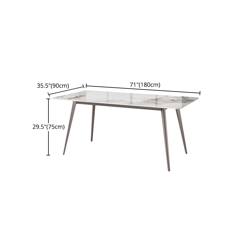 Modern 1/3/4/5/7 Pieces Dinette Set with White Sintered Stone Rectangle Dining Table Set Clearhalo 'Dining Room Sets' 'Dining Tables & Seating' 'dining_room_set' 'furn' 'furn_dining_room_set' 'Furniture' 'furniture_dining_room_set' 'Kitchen & Dining Furniture' 4745189