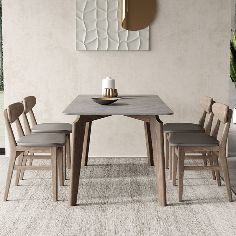 Modern 1/2/4/5/6 Pieces Dining Set Solid Wood Dining Table Set for Dining Areas Clearhalo 'Dining Room Sets' 'Dining Tables & Seating' 'dining_room_set' 'furn' 'furn_dining_room_set' 'Furniture' 'furniture_dining_room_set' 'Kitchen & Dining Furniture' 4745201