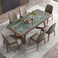 Designer Style 1/4/5/7 Pieces Dining Set Sintered Stone Dining Table with Leather Chairs 7 Pieces: Green Table, 6 Chairs Clearhalo 'Dining Room Sets' 'Dining Tables & Seating' 'dining_room_set' 'furn' 'furn_dining_room_set' 'Furniture' 'furniture_dining_room_set' 'Kitchen & Dining Furniture' 4745231