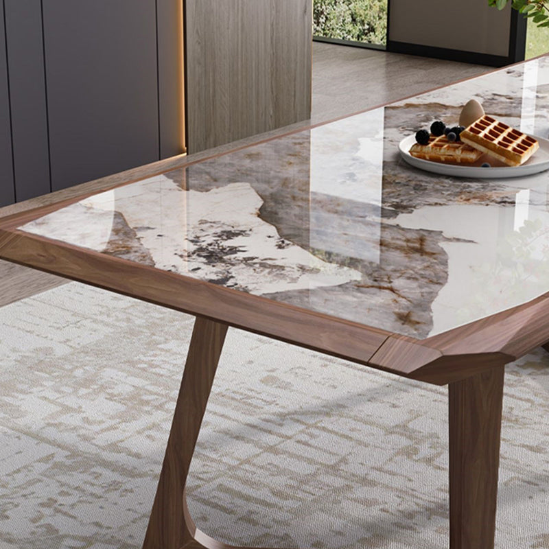 Designer Style 1/4/5/7 Pieces Dining Set Sintered Stone Dining Table with Leather Chairs Clearhalo 'Dining Room Sets' 'Dining Tables & Seating' 'dining_room_set' 'furn' 'furn_dining_room_set' 'Furniture' 'furniture_dining_room_set' 'Kitchen & Dining Furniture' 4745234