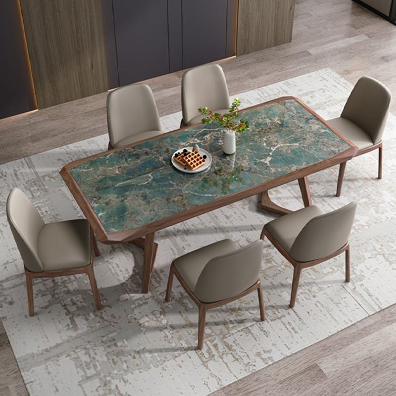 Designer Style 1/4/5/7 Pieces Dining Set Sintered Stone Dining Table with Leather Chairs Clearhalo 'Dining Room Sets' 'Dining Tables & Seating' 'dining_room_set' 'furn' 'furn_dining_room_set' 'Furniture' 'furniture_dining_room_set' 'Kitchen & Dining Furniture' 4745242