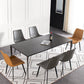 Designer Style 1/4/5/7 Pieces Dining Furniture Set Rectangle Dining Room Table Set 7 Pieces: Table, 4 Grey+2 Orange Chairs Clearhalo 'Dining Room Sets' 'Dining Tables & Seating' 'dining_room_set' 'Furniture' 'furniture_dining_room_set' 'Kitchen & Dining Furniture' 4745264