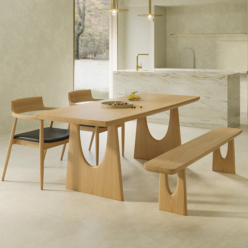 Modern 1/2/4/5 Pieces Dining Set Rectangle Pine Wood Dining Table for Dining Room Clearhalo 'Dining Room Sets' 'Dining Tables & Seating' 'dining_room_set' 'furn' 'furn_dining_room_set' 'Furniture' 'furniture_dining_room_set' 'Kitchen & Dining Furniture' 4745278