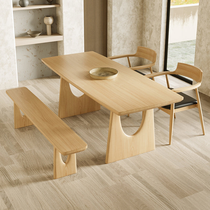 Modern 1/2/4/5 Pieces Dining Set Rectangle Pine Wood Dining Table for Dining Room Clearhalo 'Dining Room Sets' 'Dining Tables & Seating' 'dining_room_set' 'furn' 'furn_dining_room_set' 'Furniture' 'furniture_dining_room_set' 'Kitchen & Dining Furniture' 4745286