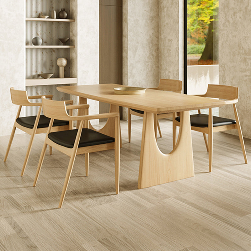 Modern 1/2/4/5 Pieces Dining Set Rectangle Pine Wood Dining Table for Dining Room Clearhalo 'Dining Room Sets' 'Dining Tables & Seating' 'dining_room_set' 'furn' 'furn_dining_room_set' 'Furniture' 'furniture_dining_room_set' 'Kitchen & Dining Furniture' 4745287
