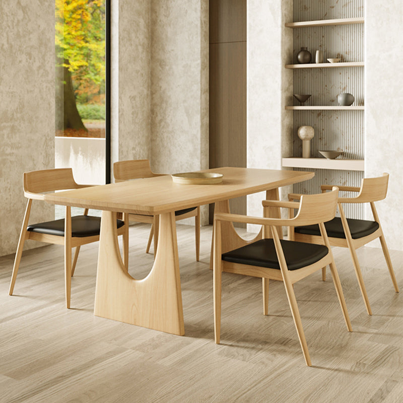Modern 1/2/4/5 Pieces Dining Set Rectangle Pine Wood Dining Table for Dining Room Clearhalo 'Dining Room Sets' 'Dining Tables & Seating' 'dining_room_set' 'furn' 'furn_dining_room_set' 'Furniture' 'furniture_dining_room_set' 'Kitchen & Dining Furniture' 4745288