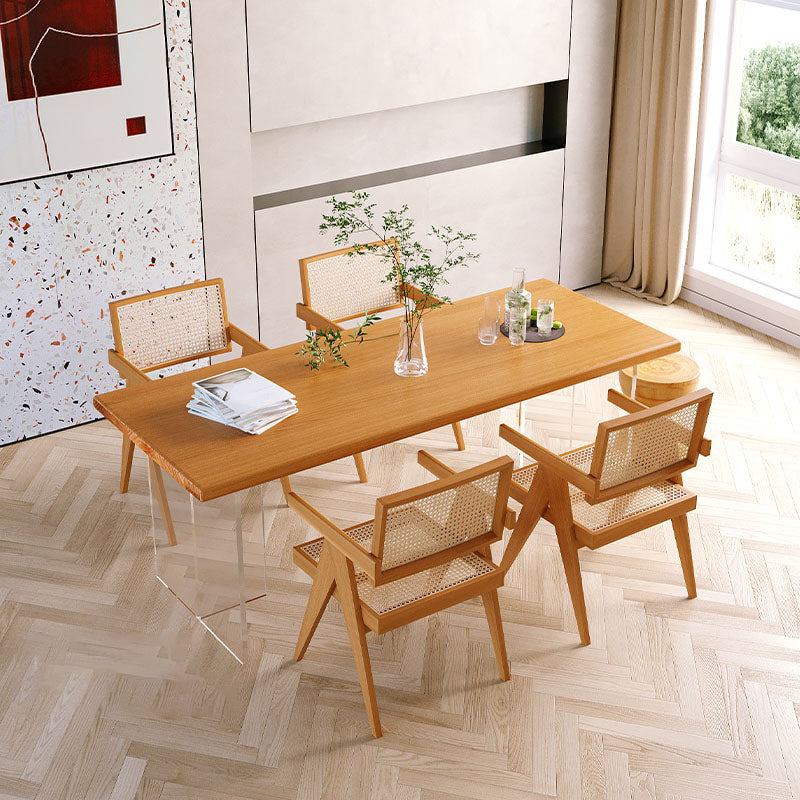 Modern 1/5 Pieces Dining Set Rectangle Pine Wood Dining Table for Kitchen Clearhalo 'Dining Room Sets' 'Dining Tables & Seating' 'dining_room_set' 'furn' 'furn_dining_room_set' 'Furniture' 'furniture_dining_room_set' 'Kitchen & Dining Furniture' 4745304