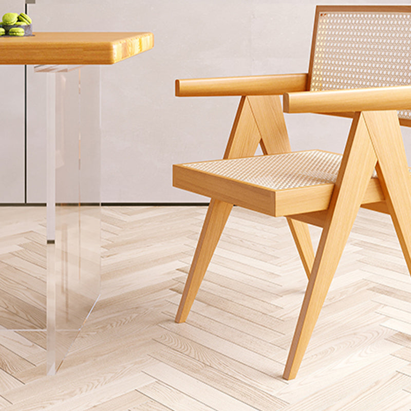 Modern 1/5 Pieces Dining Set Rectangle Pine Wood Dining Table for Kitchen Clearhalo 'Dining Room Sets' 'Dining Tables & Seating' 'dining_room_set' 'furn' 'furn_dining_room_set' 'Furniture' 'furniture_dining_room_set' 'Kitchen & Dining Furniture' 4745310