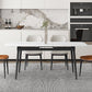 Modern 1/4/5/7 Pieces Dinette Set with White Sintered Stone Top Scalable Dining Table Set 5 Pieces: Table, 2 White+2 Orange Chairs Clearhalo 'Dining Room Sets' 'Dining Tables & Seating' 'dining_room_set' 'furn' 'furn_dining_room_set' 'Furniture' 'furniture_dining_room_set' 'Kitchen & Dining Furniture' 4745319