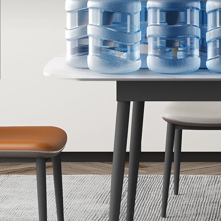 Modern 1/4/5/7 Pieces Dinette Set with White Sintered Stone Top Scalable Dining Table Set Clearhalo 'Dining Room Sets' 'Dining Tables & Seating' 'dining_room_set' 'furn' 'furn_dining_room_set' 'Furniture' 'furniture_dining_room_set' 'Kitchen & Dining Furniture' 4745329