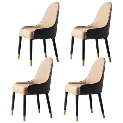 Modern 1/3/4/7 Pieces Dinette Set with White Sintered Stone Top Round Dining Table Set 4 Beige Chairs Clearhalo 'Dining Room Sets' 'Dining Tables & Seating' 'dining_room_set' 'furn' 'furn_dining_room_set' 'Furniture' 'furniture_dining_room_set' 'Kitchen & Dining Furniture' 4745338