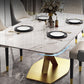 Glam 1/2/5/6/7 Pieces Dining Set Metal Dining Table Set with Pedestal Base Clearhalo 'Dining Room Sets' 'Dining Tables & Seating' 'dining_room_set' 'furn' 'furn_dining_room_set' 'Furniture' 'furniture_dining_room_set' 'Kitchen & Dining Furniture' 4745357