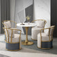 Glam 1/4/5 Pieces Dinette Set with White Sintered Stone Top Round Dining Table Set Clearhalo 'Dining Room Sets' 'Dining Tables & Seating' 'dining_room_set' 'furn' 'furn_dining_room_set' 'Furniture' 'furniture_dining_room_set' 'Kitchen & Dining Furniture' 4745373
