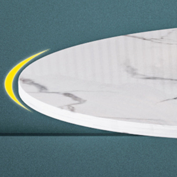 Glam 1/4/5 Pieces Dinette Set with White Sintered Stone Top Round Dining Table Set Clearhalo 'Dining Room Sets' 'Dining Tables & Seating' 'dining_room_set' 'furn' 'furn_dining_room_set' 'Furniture' 'furniture_dining_room_set' 'Kitchen & Dining Furniture' 4745377