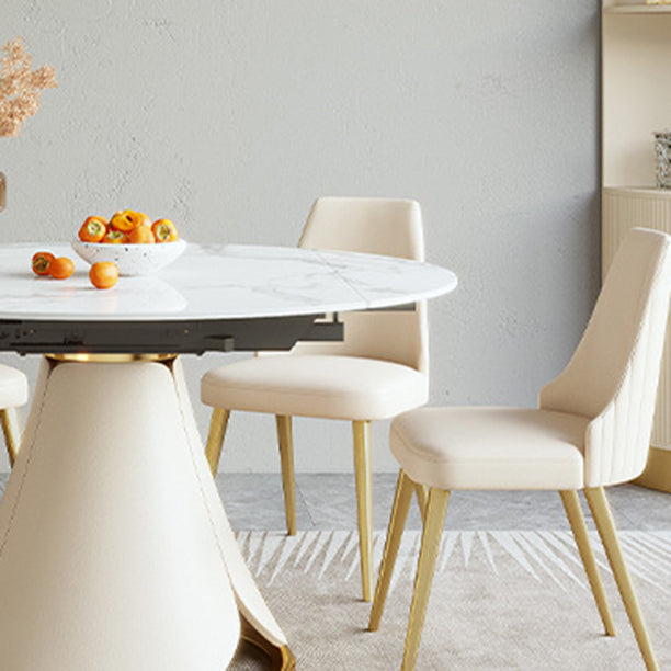 Glam 1/4/5/7 Pieces Dining Set Sintered Stone Dining Table Set Clearhalo 'Dining Room Sets' 'Dining Tables & Seating' 'dining_room_set' 'furn' 'furn_dining_room_set' 'Furniture' 'furniture_dining_room_set' 'Kitchen & Dining Furniture' 4745396