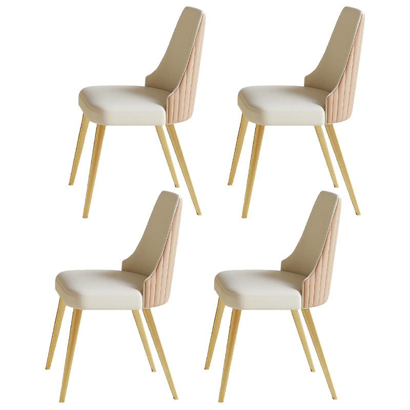 Contemporary 1/4/5/7 Pieces Dining Set Metal Dining Room Set for Restaurant 4 Beige Chairs Clearhalo 'Dining Room Sets' 'Dining Tables & Seating' 'dining_room_set' 'furn' 'furn_dining_room_set' 'Furniture' 'furniture_dining_room_set' 'Kitchen & Dining Furniture' 4745422