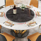 Glam 1/4/7 Pieces Round Dinette Set Sintered Stone Top Dining Table Set with Turntable Clearhalo 'Dining Room Sets' 'Dining Tables & Seating' 'dining_room_set' 'furn' 'furn_dining_room_set' 'Furniture' 'furniture_dining_room_set' 'Kitchen & Dining Furniture' 4745462
