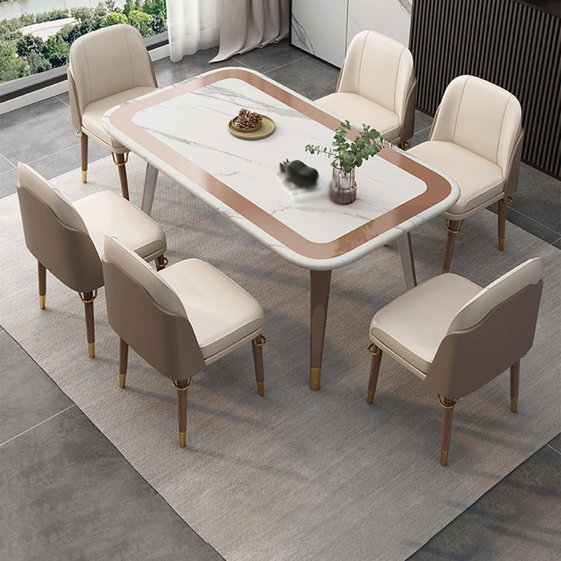 Contemporary 1/2/5/7 Pieces Dining Set Metal Dining Room Set Clearhalo 'Dining Room Sets' 'Dining Tables & Seating' 'dining_room_set' 'furn' 'furn_dining_room_set' 'Furniture' 'furniture_dining_room_set' 'Kitchen & Dining Furniture' 4745480