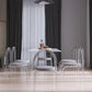 Sintered Stone Dining Table White Modern Dining Table with Acrylic Base 70.9"L x 35.4"W x 29.5"H Without Chairs Clearhalo 'Dining Tables & Seating' 'Dining Tables' 'dining_table' 'furn' 'furn_dining_table' 'Furniture' 'furniture_dining_table' 'Kitchen & Dining Furniture' 'kitchen' 'kitchen_dining_table' 4745492