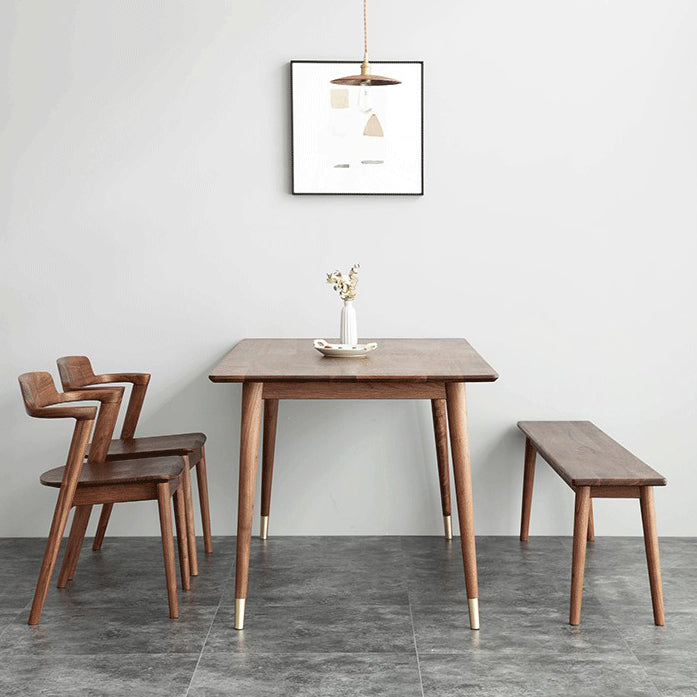 Luxury Pine Wood Table for Restaurant Rectangle Dining Table in Brown with 4 Legs 86.6"L x 35.4"W x 29.5"H Without Chairs Clearhalo 'Dining Tables & Seating' 'Dining Tables' 'dining_table' 'furn' 'furn_dining_table' 'Furniture' 'furniture_dining_table' 'Kitchen & Dining Furniture' 'kitchen' 'kitchen_dining_table' 4745510